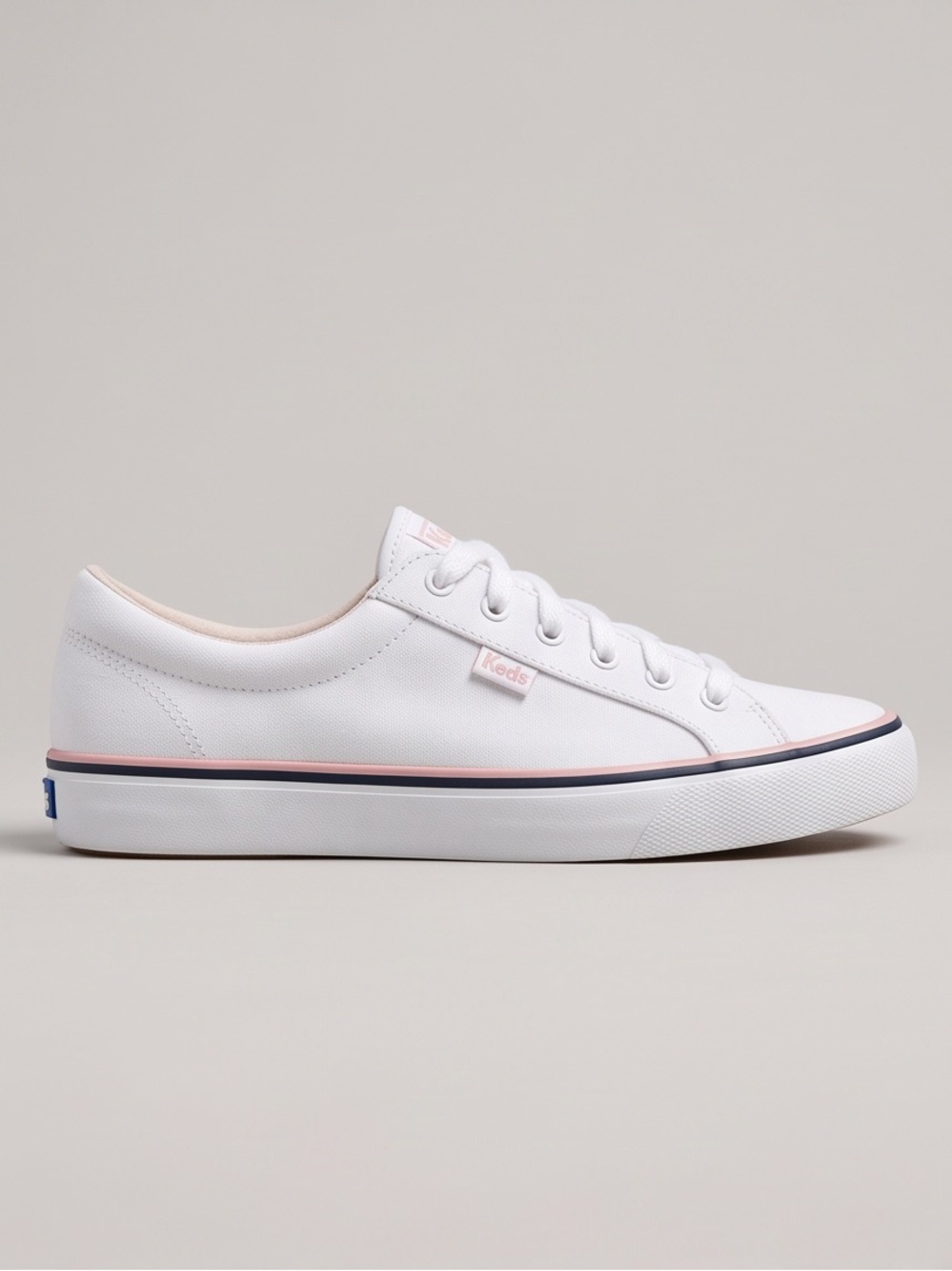 Keds Women's Jump Kick Leather Sneakers Shoes White Pink Trim Sz 11 NEVER WORN